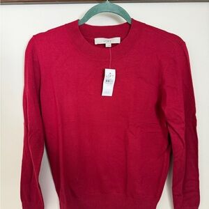 LOFT Men's Vibrant Red Crewneck Sweater